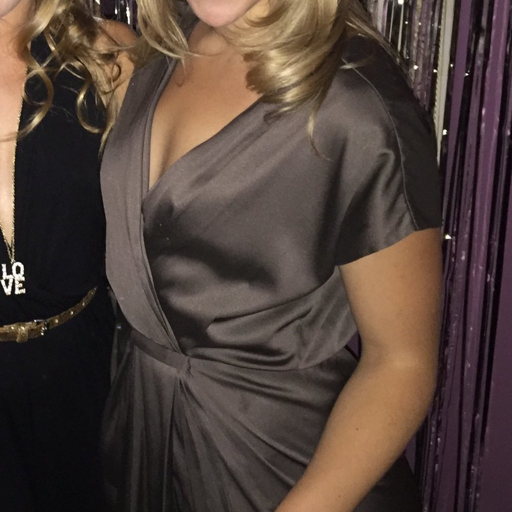 Olive Green Silk DVF Dress - size 4